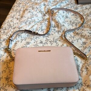 Michael Kors Pink Crossbody Bag with Gold Hardware